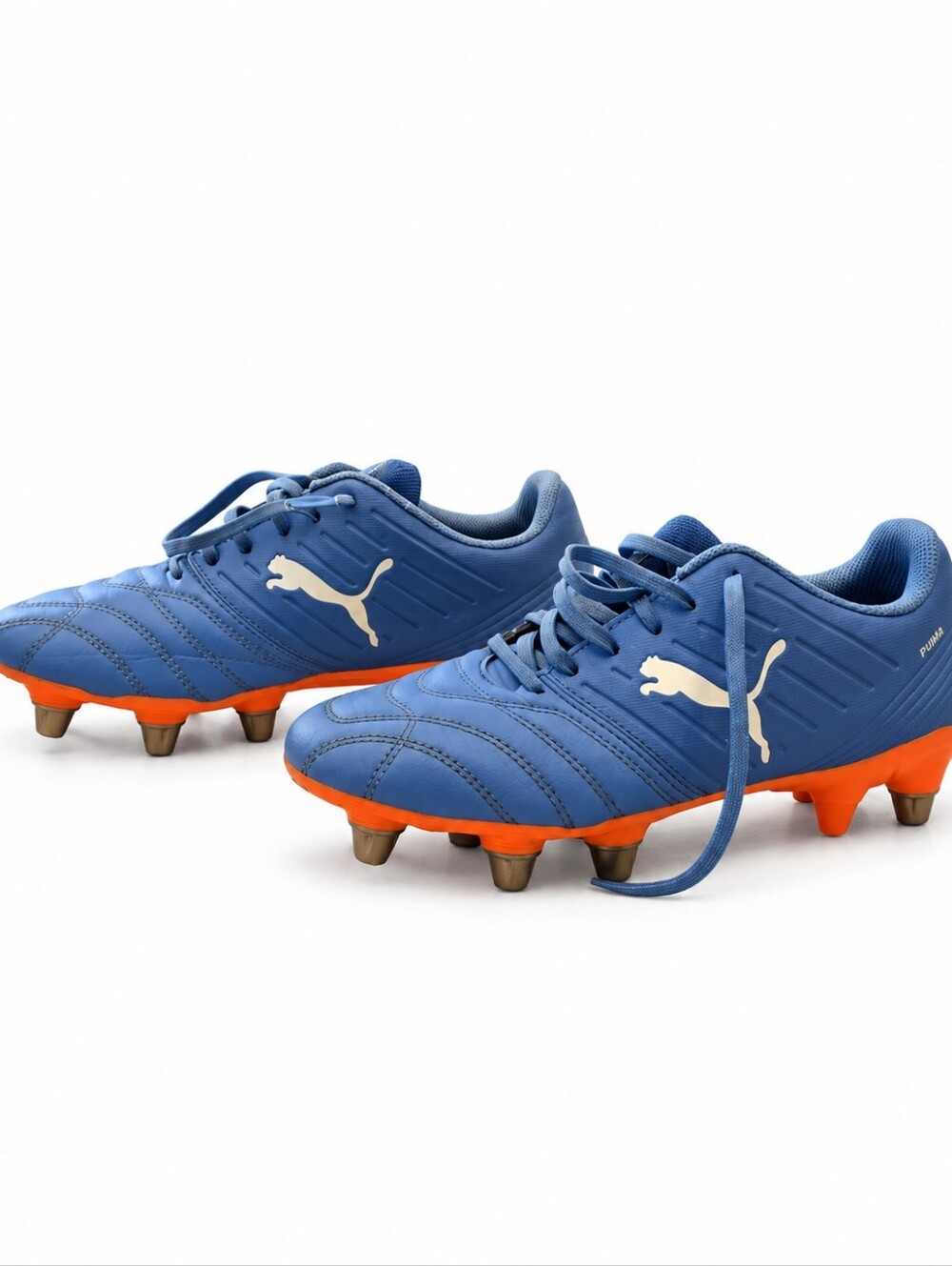 Puma Avant SG Men’s Rugby Cleats Blue Orange US 7 EU 39